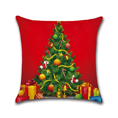 Pillow Case, 4 Set Of Red Christmas Decorative Pillow Covers, Square 18\