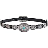 Alavuss Western Belts for Woman Cowgirl Concho Belts Country Concert Rodeo Outfits Women Turquoise Belt for Jeans Dresses