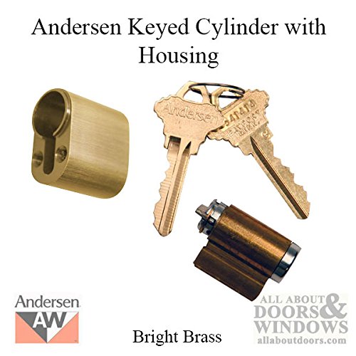 Andersen Keyed Lock Cylinder with Housing FWH HP Brass
