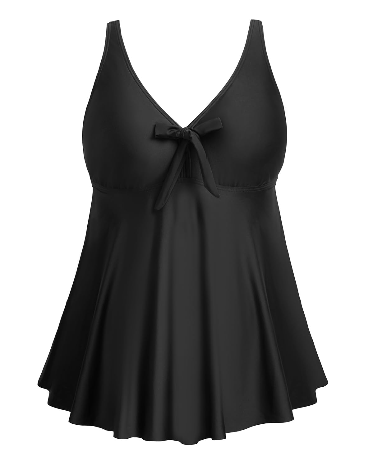 Photo 1 of Plus Size Tankini Tops for Women Only - Flowy Bathing Suits Tops Modest Swimsuit No Bottom Black 16 Plus