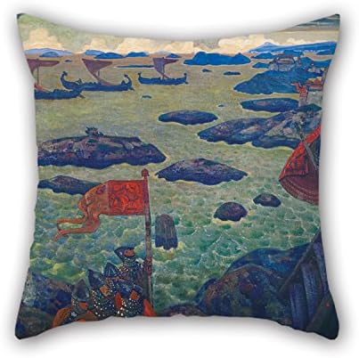 Oil Painting N. Roerich - Ready For The Campaign (The Varangian Sea) Cushion Cases 16 X 16 Inches / 40 By 40 Cm For Son Bar Family Monther Kids Boys Home Theater With Both Sides