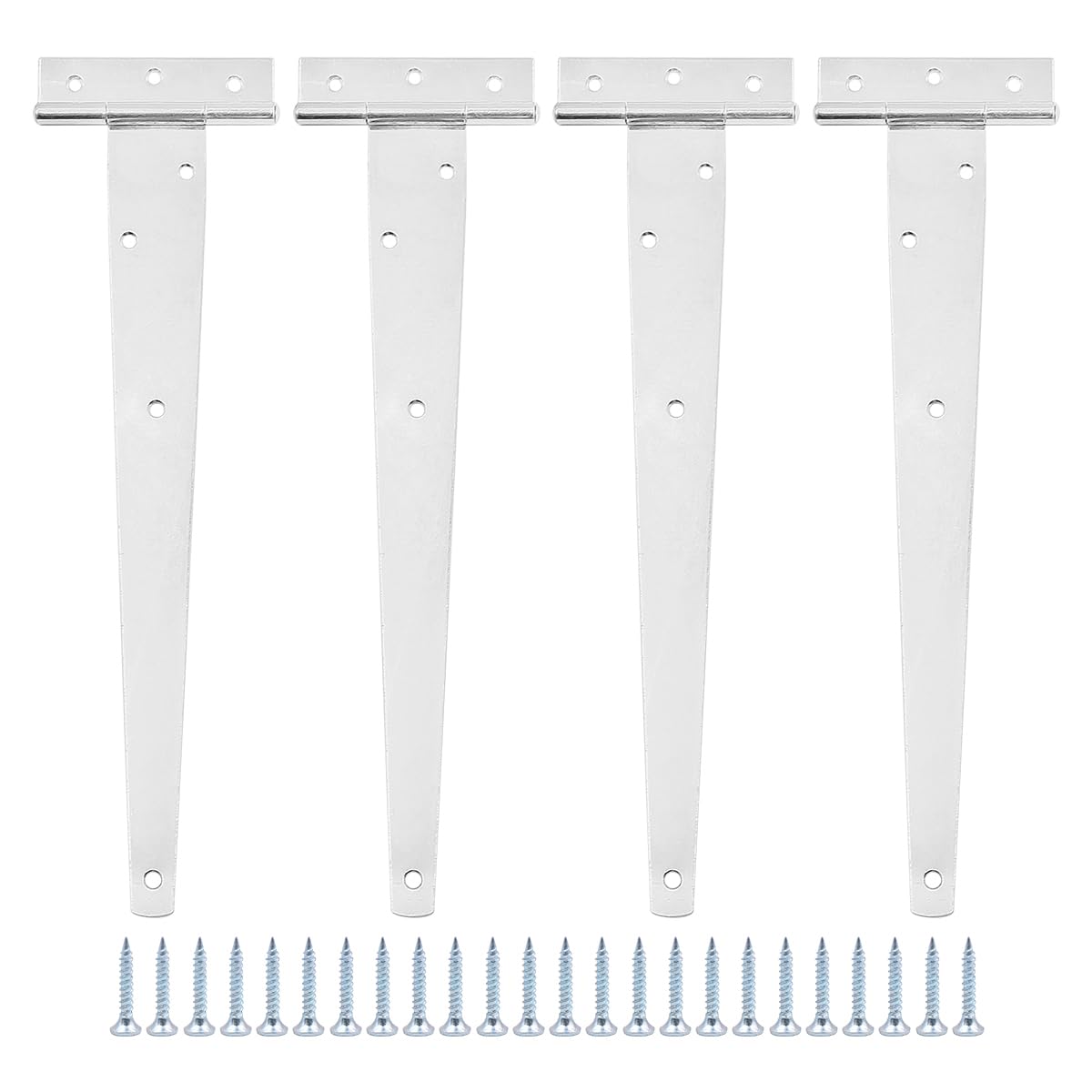 Set of 4 ZONADAH Garden Shed Door Hinge Heavy Duty Strap Tee Hinge 304mm/12inch Rustproof T Hinges Gate Door Barn Wrought with Screws for Gates Shed Doors Windows Fence Garden Storage Rooms