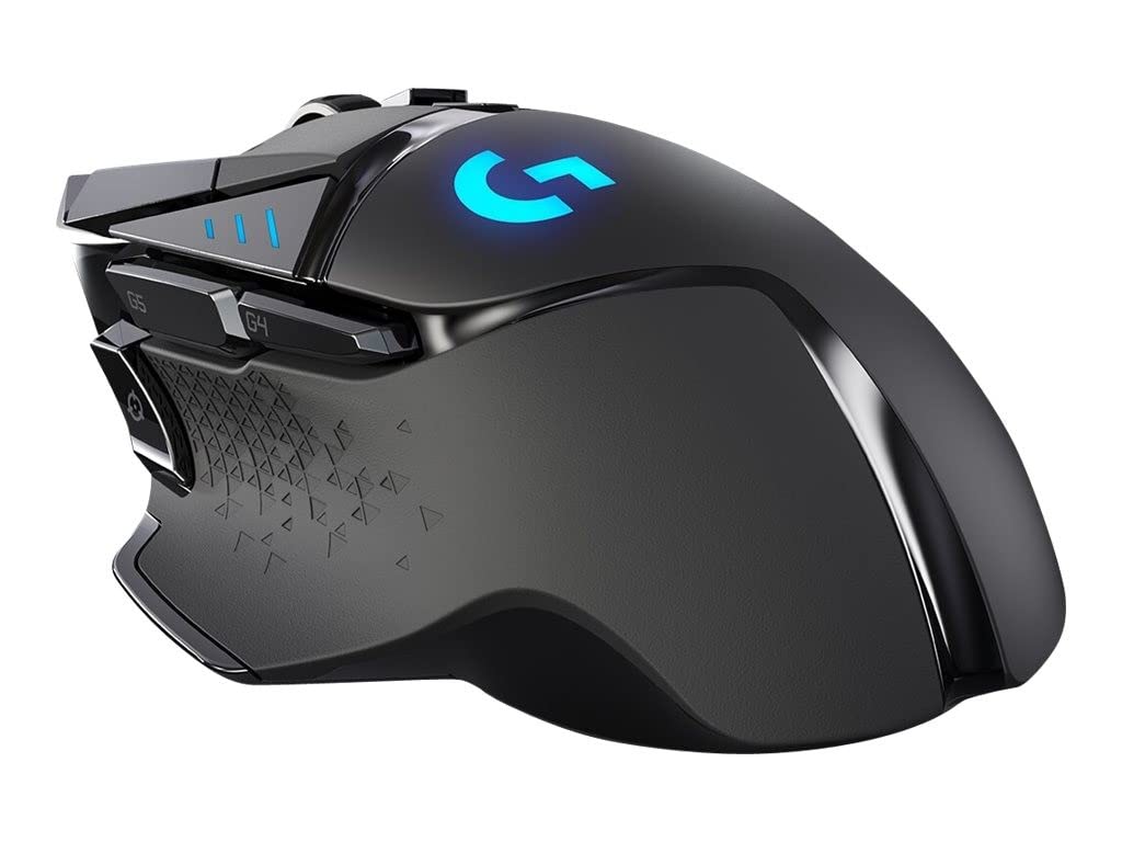 Logitech G502 LIGHTSPEED Wireless Gaming Mouse, HERO 16K Sensor, 16,000 DPI, RGB, Adjustable Weights, 11 Programmable Buttons, Long Battery Life, On-Board Memory, PC/Mac - Black (German Packaging)