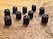 Hollow-Point Gear Set of 100 - Black Plastic Replacement Valve Caps. Cars, Trucks, Motorcycles, ATV. Schrader Tire Caps.