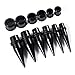 CABBE KALLO 36PCS Ear Gauge Stretching Kit Stainless Steel Tapers and Plugs Set Eyelet 14G-00G