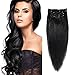 abHair Clip in 100% Human Hair Extensions Silky Soft Yaki Straight 60-65g Full Head 7 Piece 14