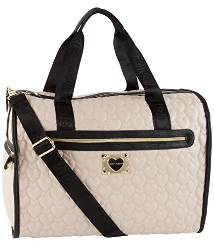 Betsey Johnson Quilted Heart Carry On Weekender Travel Duffel Bag