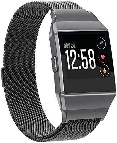 FITBIT IONIC STRAP &amp; BANDS Watch Stainless Steel Milanese Loop Metal Replacement Strap with Unique Magnet Lock Accessories for Fitbit Ionic, Small and Large for Women Men Boy Girl, 9 Colors