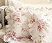 FADFAY Shabby Pink Rose Floral Print Pillowcases Elegant Country Style Vintage Lace Ruffles Bedding Pillow Covers Standared Size 19