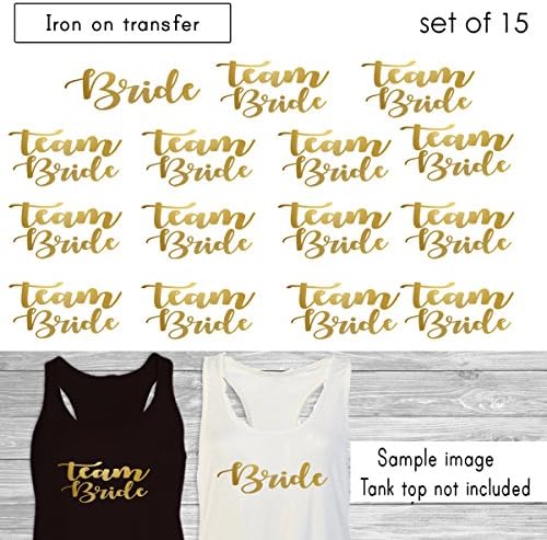 SET of 15 iron on,1-Bride ,14-Team Bride iron on transfers,Bachelorette Party- Iron on -DIY Heat Transfer for T shirt(#AN)
