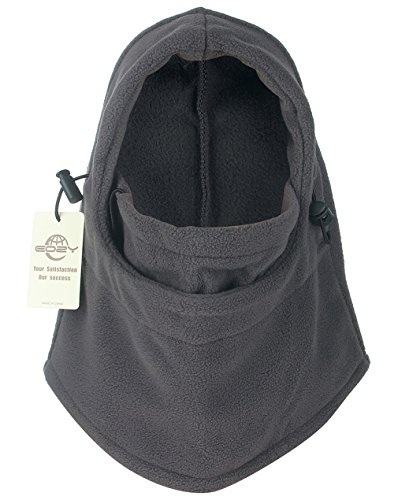 EOZY Unisex Adult Multi Use 6 in 1 Thermal Warm Fleece Balaclava Hood Full Face Mask Hat Grey