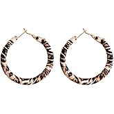Gold Leopard Print Hoop Earrings for Women – Lightweight Statement Earrings, Gold-Plated with Sterling Silver Posts