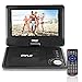 Pyle 9-Inch Portable DVD and CD Player - Built-in Rechargeable Battery, Dual Full Range Speaker, USB/SD, Headphone Jack, Remote Control w/ Cigarette Lighter Car Charger PDV905BK