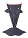 iEFiEL Handcrafted Mermaid Tail Living Room Blanket Crochet Sleeping Bags for Kids and Adult Gray Shark Kid Size One Size
