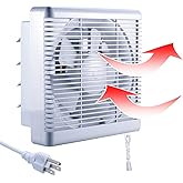 SAILFLO 12 Inch Window Shutter Exhaust Fan with Reversible Airflow, 476CFM 35W Wall-Mounted Quiet Ventilation Fan Air Intake 