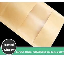 Kraft Paper Bags With Matt Window And Zip Lock