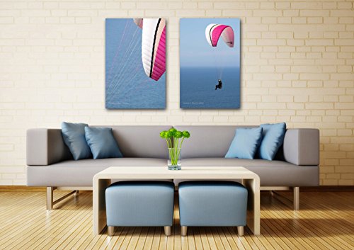California Beach Sports Photography Paragliding CANVAS Print Diptych Adventure Decor La Jolla Wall Art Adrenaline Parachute Photo Set Ready to Hang 8x10 8x12 11x14 12x18 16x20 16x24 20x30 24x36