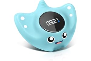 Baby Bath Thermometer - BabyElf Safety Bathtub Thermometer - Floating Bathing Toy for Infant - New Upgraded Mute Visual Alert, Gift for Mom and Newborn Only for Fahrenheit