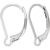 Beebeecraft 1 Box 100Pcs Leverback Earring Hooks 304 Stainless Steel French Earring Hooks Earwire Clasp Findings 16.5x10mm for DIY Danlge Ear Wire Jewelry Making
