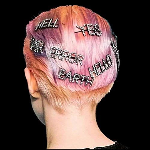 cuhair 1-piece Handmade Crystal Rhinestone Letter Design For Women Girls Hair Clip Barrette Hair Accessories (red)