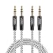Aux Cord for Car, CableCreation [2-Pack, 1.5ft, Cotton Braided] 3.5mm Male to Male Stereo Audio Cable for Car Compatible with Headphones, Smartphones, 2018 Mac Mini, Echo Dot, Home/Car Stereos & More