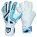Renegade GK Fury Sub-Z Goalie Gloves with Pro-Tek Finger Savers | 4mm Giga Grip & 4mm Duratek | White, Blue, Silver, Black Soccer Goalkeeper Gloves (Size 8, Youth-Adult, Roll Cut, Level 4)