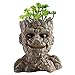 Anpatio 5.5 inch Head Planter Stone Man Succulent Plant Pot Resin Cute Cactus Bonsai Pot Pens Holder with Drainage Hole Idea for Birthday Gardener