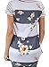 Alvaq Women Summer Casual Short Sleeve Floral Striped Tshirt Work Blouses Tunic Tops ,White(US12-14)Large