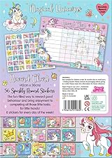 Paper Projects Magical Unicorns Reward Chart Sparkly Stickers Pink Reusable view 3