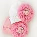 Iumer Newborn Soft Cotton Beanie Baby Big Flower Hat Girl Boy Cap Pink