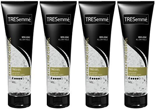 Tresemme Hair Gel - Tres Gel Extra Firm Control - Extra Hold (4) - For All Hair Types - Net Wt. 9 OZ (255 g) Each - Pack of 4 by TRESemme