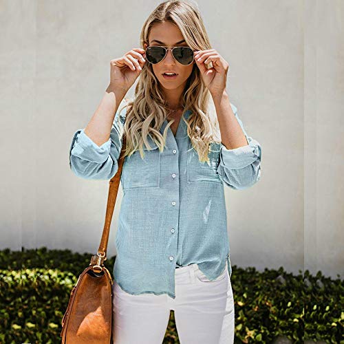 GOWOM Sexy Tops for Women Clothes for Women Kimonos for Women Womens Kimono Women Kimono Womens Kimonos Women Kimonos Womens Kimono White Kimono Cardigans for Women (Blue,Medium) - Thumbnail 2