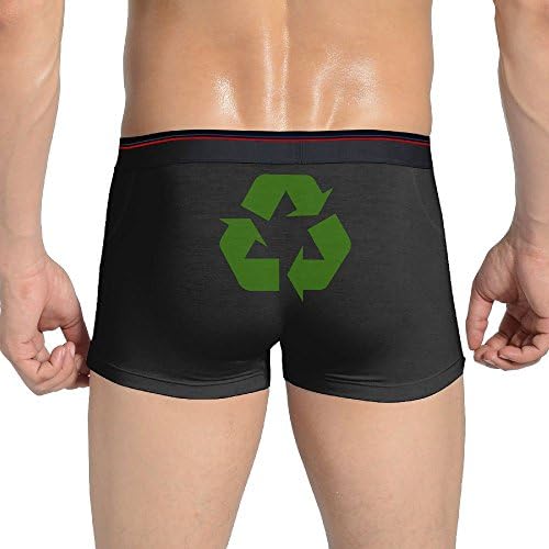 Men'sGreen Recycling Bikini Underwear Hipsters Boyshorts Hipster Lingerie Black 3X