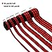 60 Yards Christmas Plaid Burlap Ribbon Christmas Gingham Wrapping Ribbon for Christmas Crafts Decoration Floral Bows Craft, 6 Sizes (Red, Black)