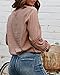 Ofenbuy Womens V Neck Lantern Long Sleeve Blouse Hollow Out Casual Summer Shirts Tops