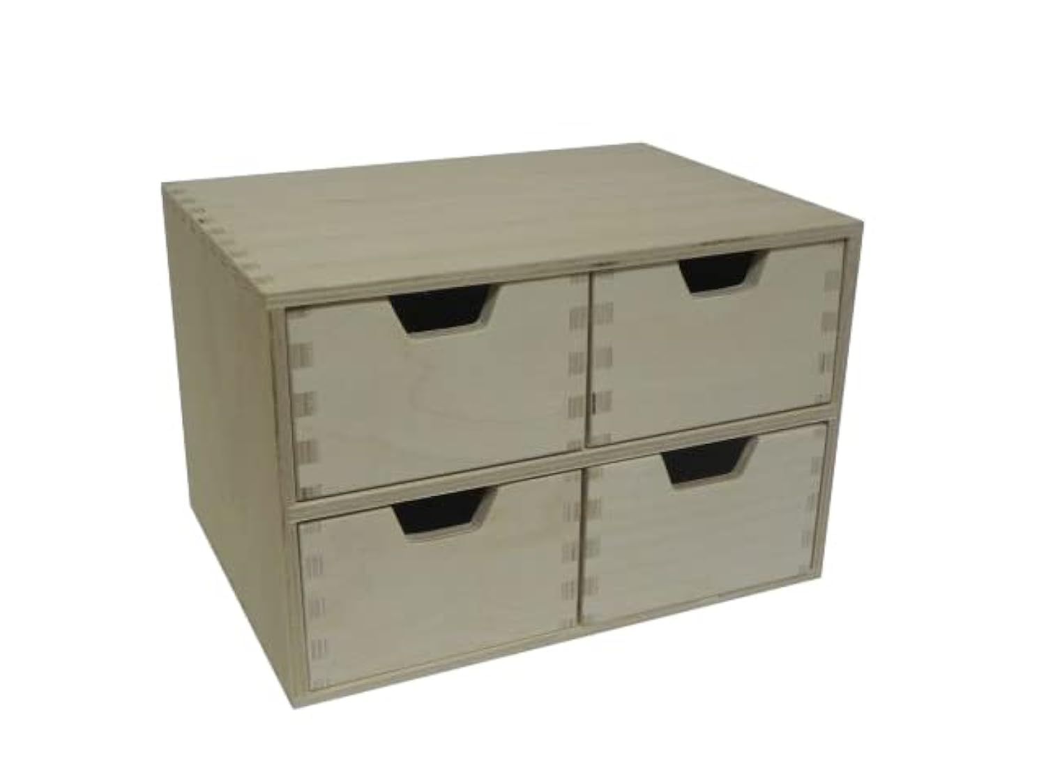 COLLECTOR Wooden World 4 Drawer Plain Wooden Storage Box Chest Cupboard Decoupage Solid Wood Jewellery Chest