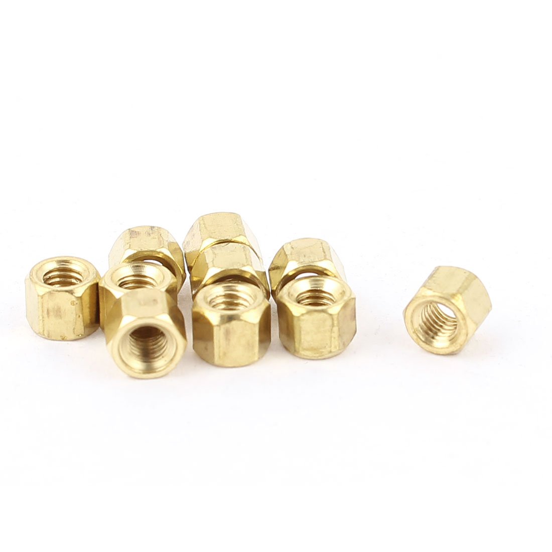 Sourcingmap M3 x 4mm Female/Female Thread Brass Hex Standoff Spacer 10pcs