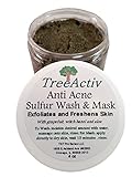 TreeActiv Four-in-One Acne Treatment | Wash, Scrub, Mask, and Spot Treatment | Exfoliating Sugar | Face or Body | Natural Sulfur Clear Skin | Tea Tree Oil | Honey | Grapefruit Cleanser (8 Ounce)
