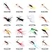 Fly Fishing Flies Kit with Box, Dry Wet Flies, Nymphs, Streamers for Bass Salmon Trout Fishing 120Pcs/64Pcs