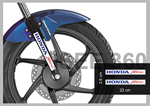 ISEE 360® Honda Shine Stem Suspension Vinyl Decal Bike Stickers Exterior Accessories for Honda Motorcycles Cb Shine 125 SP CB Sides Stem Tank Rear (Blue, Red)