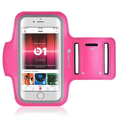 iPhone 6s Armband, GreatShield FIT Neoprene Stretchable Arm Holder Sports Case for Running Workouts with Key Slot for Apple iPhone 6S (2015) & 6 (4.7") (Pink) (Certified Refurbished) - Thumbnail 4