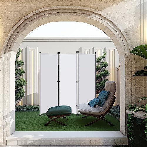 Angel Living 3 Panel Room Dividers Room Dividers Independent Panel Divider Wall Divider Visual Divider for Offices Bedroom 168 x 165 cm (White)