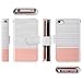 ULAK iPhone SE Case, iPhone 5S Case, iPhone 5s/5/SE Wallet Case, Fashion PU Leather Magnet Wallet Flip Case Cover with Built-in Credit Card/ID Card Slots for 5 5s SE,Minimal Stripe Rose Gold