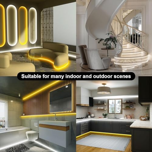 TENDIST Neon Rope Light, IP67 Outdoor LED Strip Lights Waterproof Dimmable Warm White 3000K Cool White 6500K Flexible Strip Light Alexa Compatible, 24V WiFi Neon Flex for Outdoor Decor (9M)