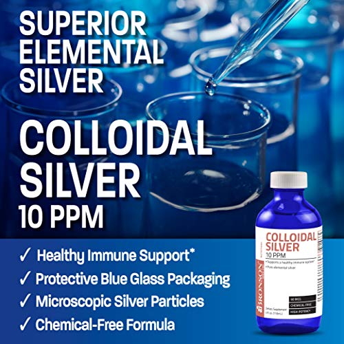 Bronson Colloidal Silver 10 PPM 50 MCG High Potency Superior Elemental