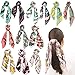 12Pcs Hair Scrunchies Scarf Satin Silk Elastic Hair Bands Hair Scarf Ponytail Holder Scrunchy Ties Vintage Accessories for Women Girls