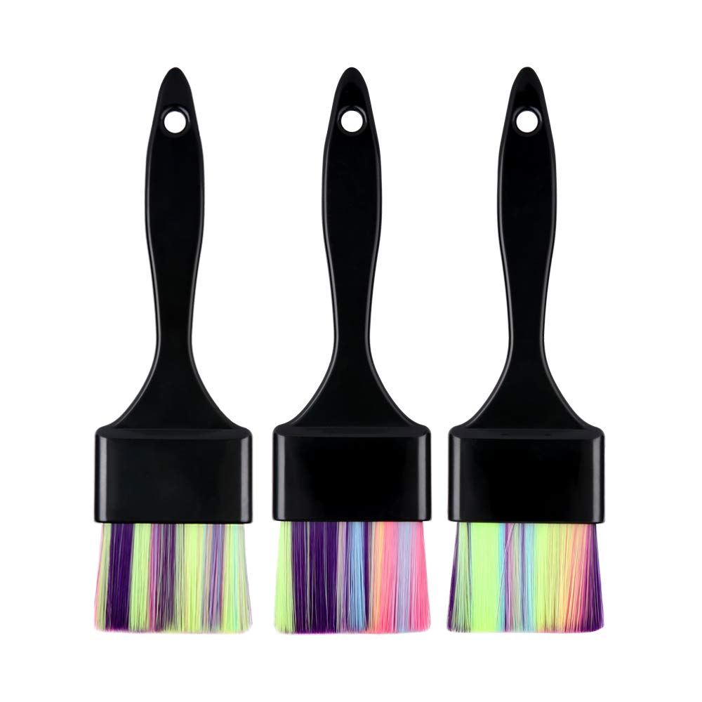 3 Pieces Barber Hair Dye Brushes Kit, Hair Color Dye Brush Tool Set, Professional Suitable for Beauty Salon & Home DIY Coloring Brush : Beauty