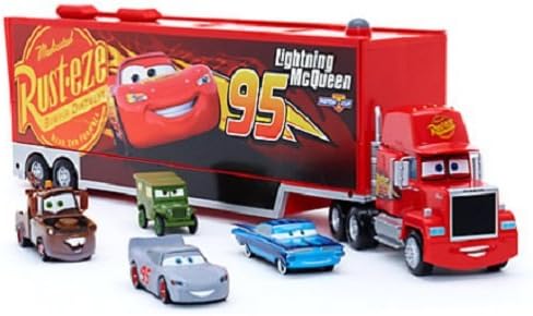 Disney pixar mack carrier with 4 Die cast cars set.