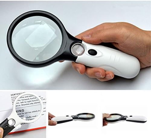 10X 20X 3 LED Light Handheld Magnifier Reading Magnifying Lens Glass Jewelry Cra