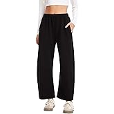 OVRUNS Barrel Sweatpants Women Elastic Waisted Barrel Pants Internal Drawstring Baggy Lounge Sweat Pants with Pockets